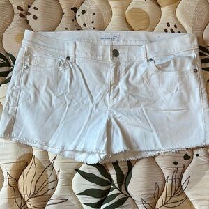 LOFT White Jean Shorts